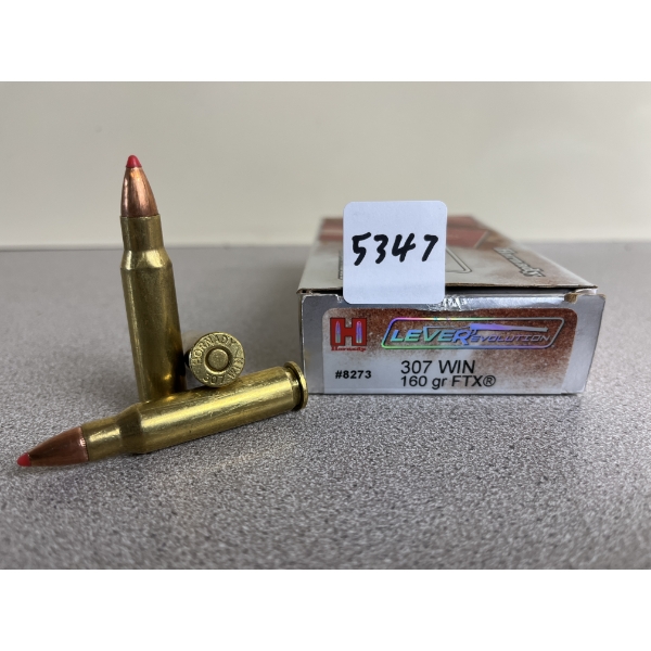 AMMO: 19X HORNADY LEVEREVOLUTION .307 WIN 160 GR. FTX 