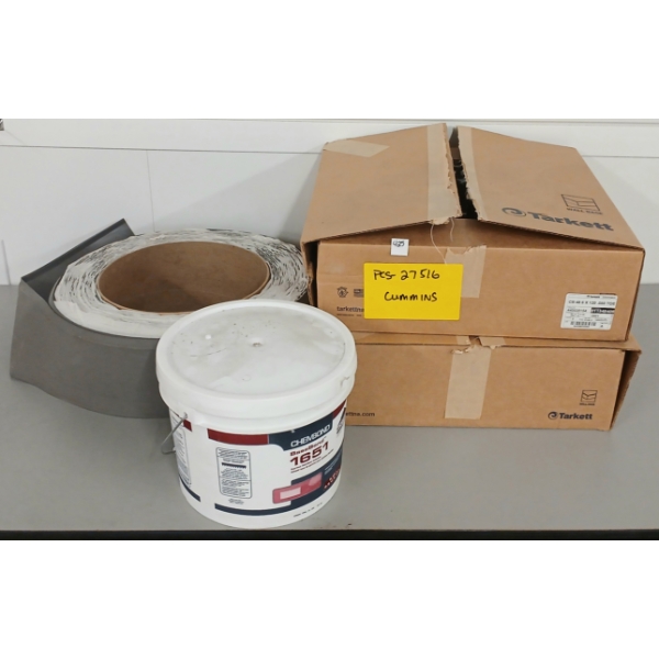 LOT OF 4 - TARKETT WALL BASE & CHEMBOND 1651 WALL-BASE ADHESIVE - AS NEW