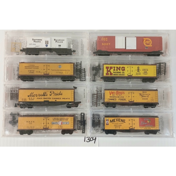 LOT OF 8 - MICRO TRAINS - FLORIDA EAST COAST, ERIE, MEXENE, KING PACKING CO., ETC