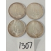 Image 1 : LOT OF 4 - 1967 CDN 50 CENT SILVER COINS
