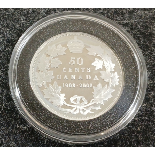 2008 RCM SILVER 50 CENT COIN & STAMP SET - FIRST COINAGE OF CDN MINT