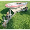 Image 1 : FIBREGLASS BOAT W/ TRAILER - 14FT
