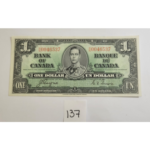 1937 CDN $1 BANKNOTE
