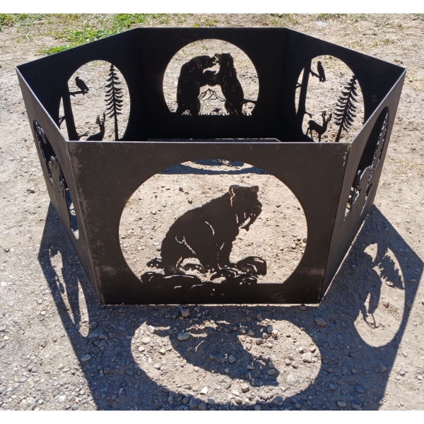 CAST IRON NATURE SCENES FIREPIT RING