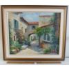 476  SUMMERTIME COURTYARD BY W. BRANDT  FRAMED OIL ON CANVAS 