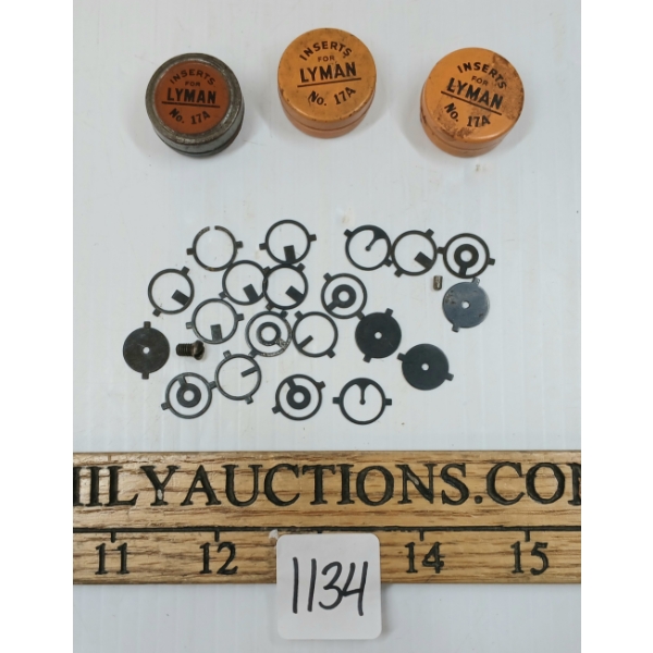 QTY OF LYMAN 17A TINS W/ ORIGINAL APERTURE SIGHT INSERTS