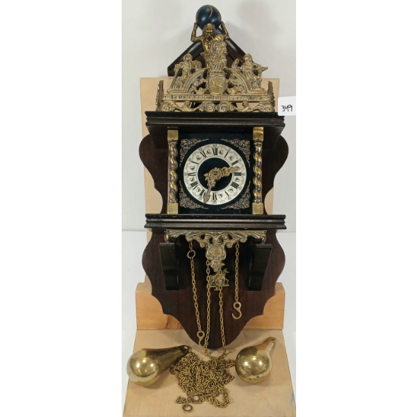ATLAS ZAANDAM 8 DAY WEIGHT CLOCK - DUTCH - CIRCA 1950