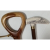 Image 7 : LOT OF 3 - CHROME & ANTLER POMMEL WOOD CARVED CANES - INCL COBRA SWORD CANE