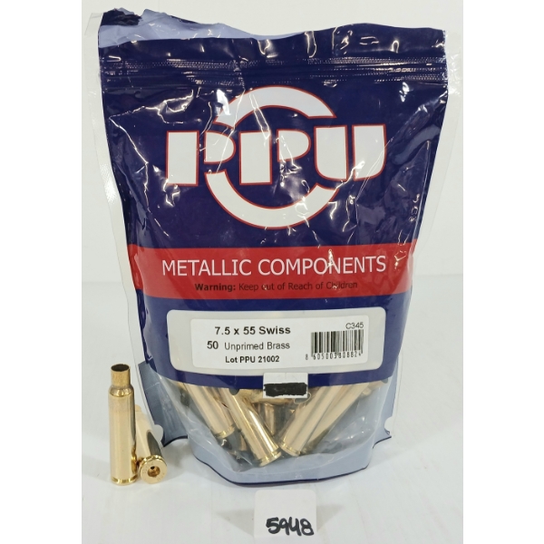 BRASS: APPROX 50X PPU 7.5X55 SWISS - UNPRIMED