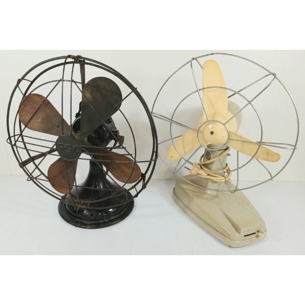 LOT OF 2 - GEC & ELECTRO KING TABLE FANS - C. EARLY / MID 20TH CENTURY