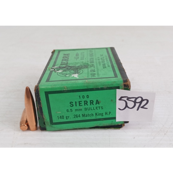 BULLETS: APPROX 100X SIERRA 6.5MM - 140GR - .264 MATCH KING - HP