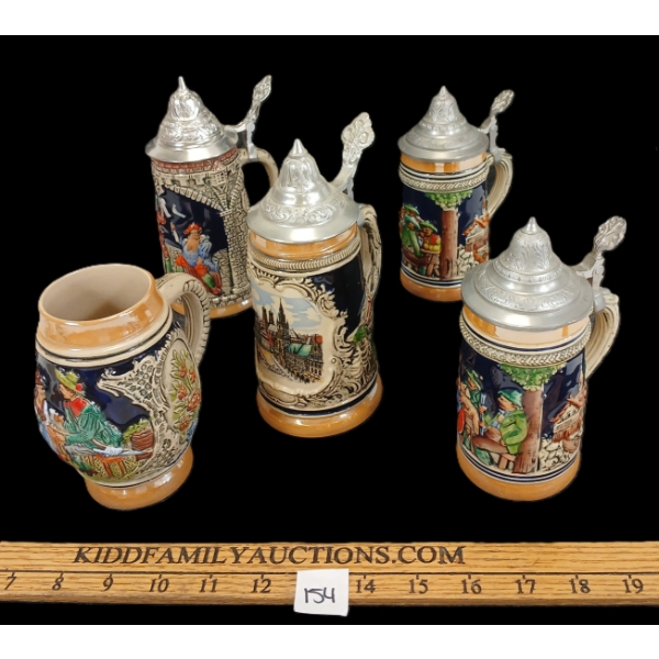 LOT OF 5 - GERMAN STEINS