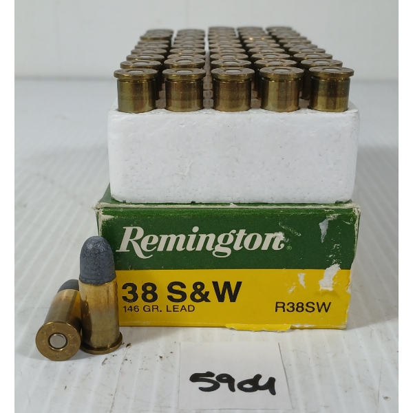 AMMO: 50X REMINGTON .38 S&W - 146GR - LEAD