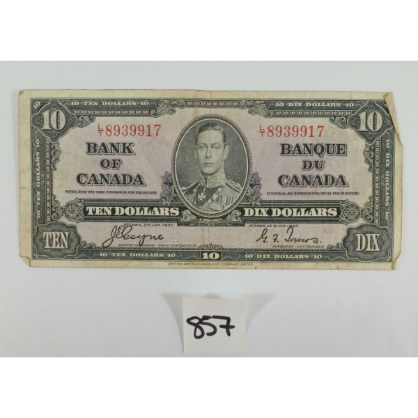 1937 CDN $10 BANKNOTE