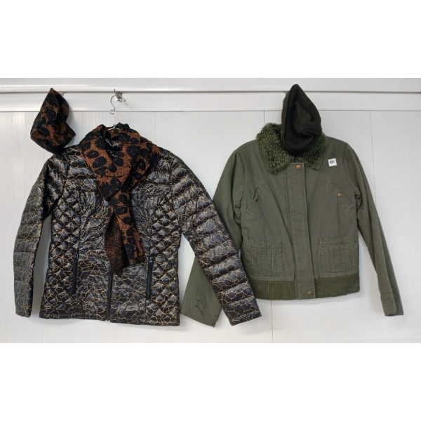 LOT OF 5 - WOMEN'S MINIMUM & ILLSMATIC DESIGNS JACKETS, HATS & SCARF - FT ZALMA, VIOLET, ETC