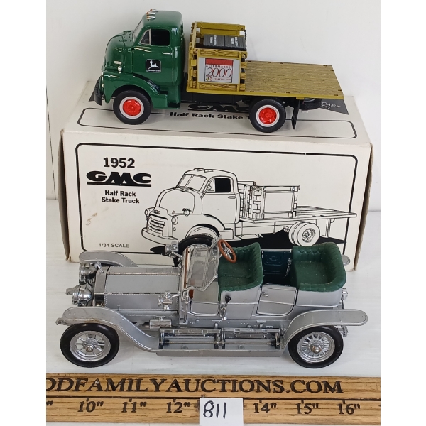 LOT OF 2 - FRANKLIN MINT & FIRST GEAR DIECAST MODELS - INCL 1907 ROLLS ROYCE & 1952 GMC STAKE TRUCK