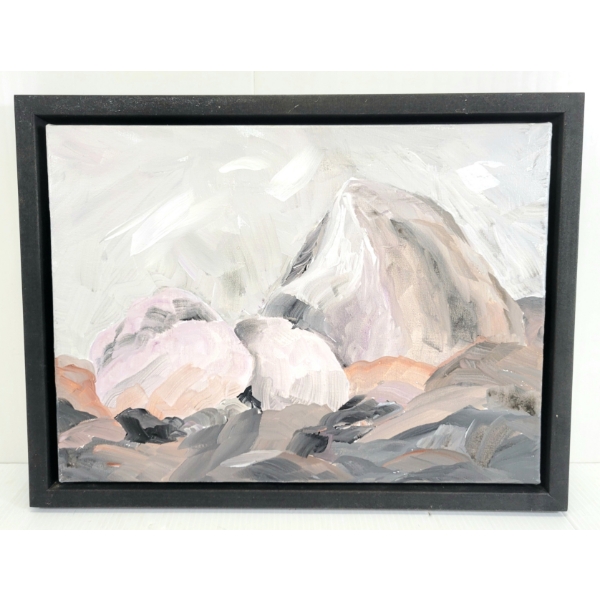 ROCK STUDY BY LUELLA THOMSON (1934 - 2025) - FRAMED OIL ON CANVAS