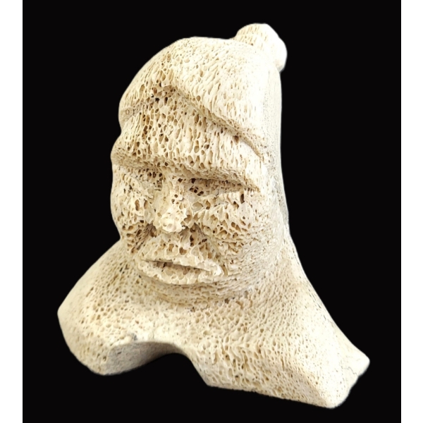 WOMAN'S BUST BY KARL K.(GREENLANDER ARTIST) - BONE