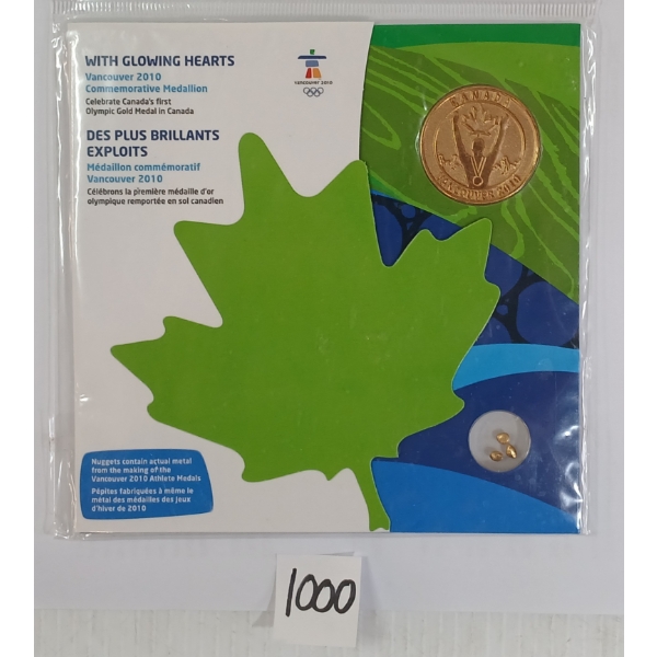 2010 VANCOUVER COMMEMORATIVE MEDALLION - WITH GLOWING HEARTS
