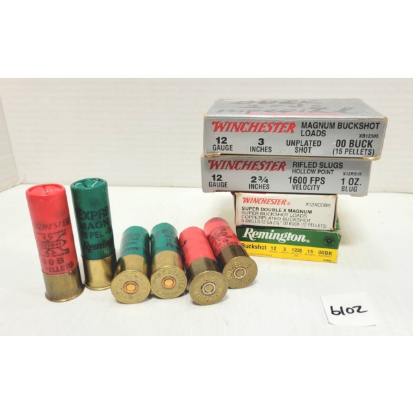 AMMO: 26X 12GA - 2 3/4 & 3IN - SLUGS & BUCK SHOT