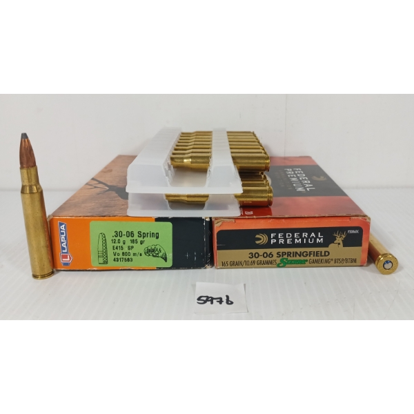 AMMO: 40X LAPUA & FEDERAL .30-06 SPRG - 165 & 185GR - SP & BTSP