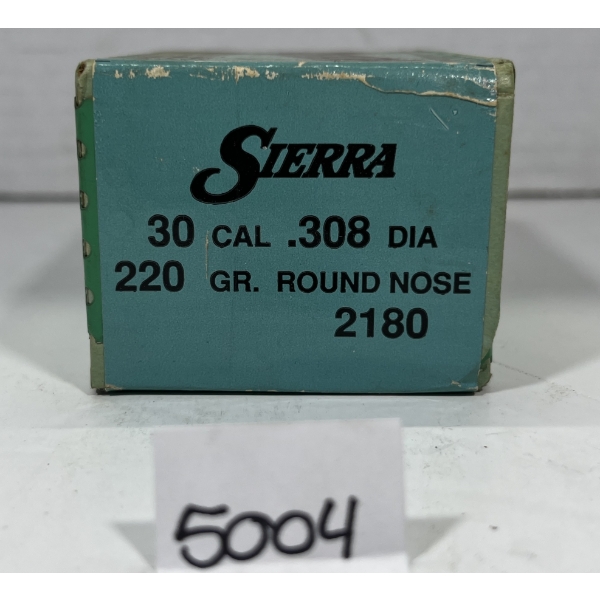 BULLETS: 100X SIERRA .30 - 220 GR - RN - SEALED