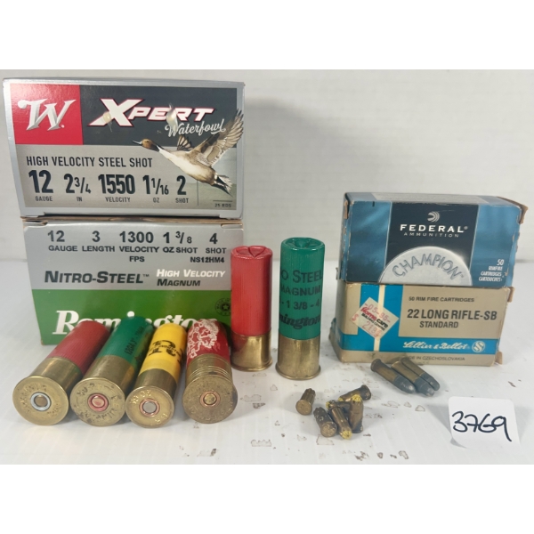 AMMO: 101X MIXED STEEL SHOTGUN LOADS, BLANKS, .22 LR ETC