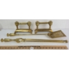 LOT OF 4 - BRASS FIREPLACE ACCESSORIES - INCL PAIR OF FIRE IRONS
