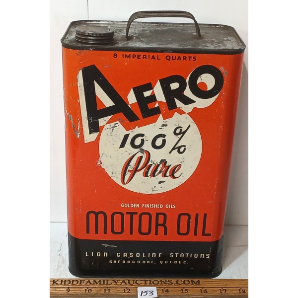 AERO 100% PURE MOTOR OIL 8 QT CAN 