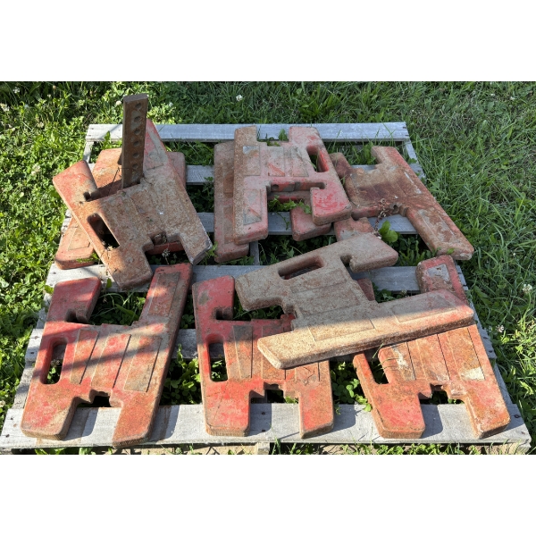 LOT OF 9 - TRACTOR WEIGHTS - APPROX 50 LBS EACH