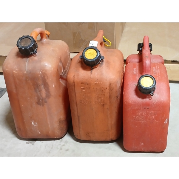 LOT OF 3 - FUEL CANS - INCL 5 & 10 L
