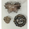 Image 2 : LOT OF 3 - VICTORIAN STERLING SILVER BROOCHES