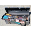 Image 1 : TOOLBOX W/ CONTENTS - PLIERS, STAPLERS, FOLDING TOOLS, ETC