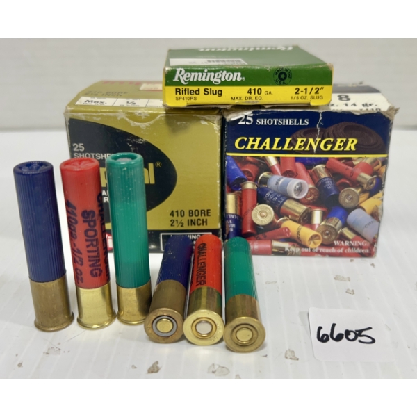 AMMO: 55X .410 GA 2-1/2 IN - #4 & #8 & SLUGS