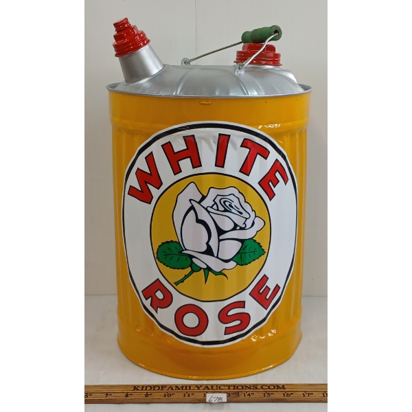 WHITE ROSE OIL CAN - 5GAL - RESTORED