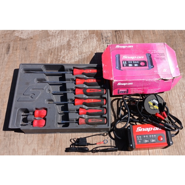 LOT OF 2 - SNAP ON BATTERY CHARGER & SCREWDRIVERS