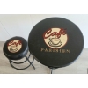Image 7 : PARISIEN CAFE TABLE & STOOL SET - LEATHER TOP