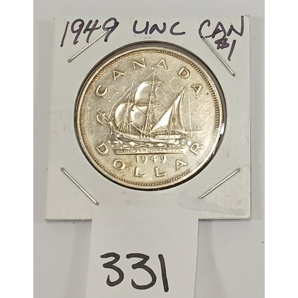 1949 CDN SILVER DOLLAR - UNCIRCULATED