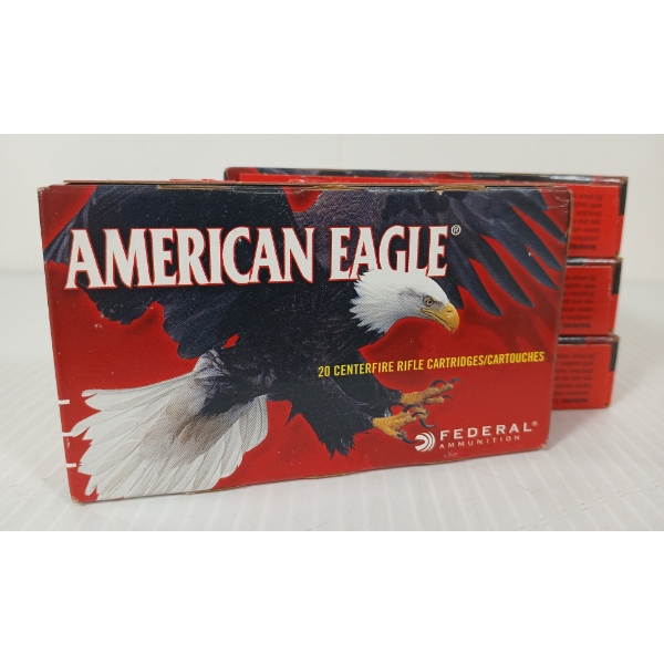 AMMO: 80X FEDERAL AMERICAN EAGLE .223 REM - 55GR - FMJ BT