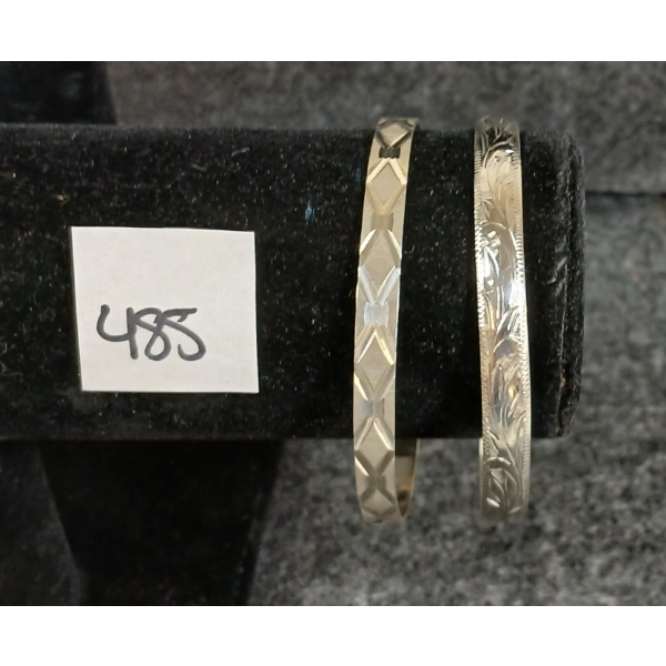 LOT OF 2 - STERLING SILVER BANGLE BRACELETS