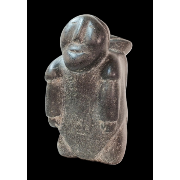 "WOMAN W/ OWL" BY MAUDIE RACHEL OKITTUQ (PRS CDN ARTIST) - BONE & STONE