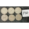 Image 1 : LOT OF 6 - 1950, 19652, 1956, 1962, 1965 CDN 25 CENT COINS