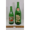 LOT OF 2 - 7-UP GLASS BOTTLES