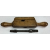 Image 2 : ENGLISH VICTORIAN STEEL / BEECH SCREW BOX & TAP 