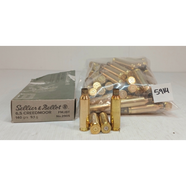BRASS: 100X HORNADY & SELLIER & BELLOT 6.5 CREEDMOOR