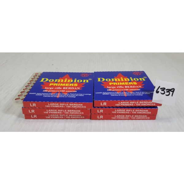 PRIMERS: 600X DOMINION LARGE RIFLE BERDAN PRIMERS