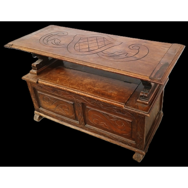 OAK MONKS BENCH HALL SEAT - MID 20TH CENTURY