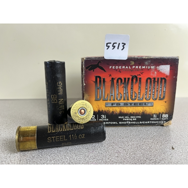 AMMO: 25X FEDERAL BLACK CLOUD STEEL 12 GA 3-1/2IN 1-1/2OZ BB SHOT 
