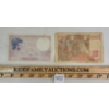 Image 1 : LOT OF 2 - 1939 & 1947 BANK OF FRANCE 5 & 100 FRANC BANKNOTES