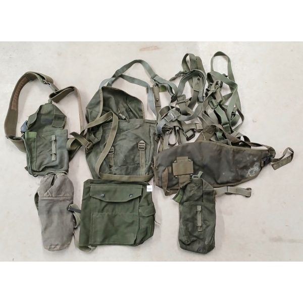 JOB LOT - MISC CDN PATTERN 64 & 82 WEB EQUIPMENT - INCL WEBBING, POUCHES, ETC